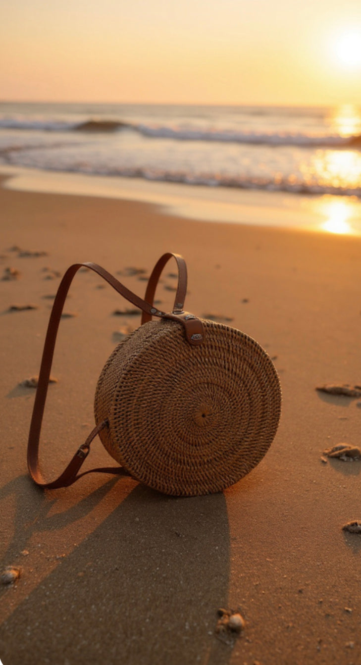 Rattan Circle Backpack