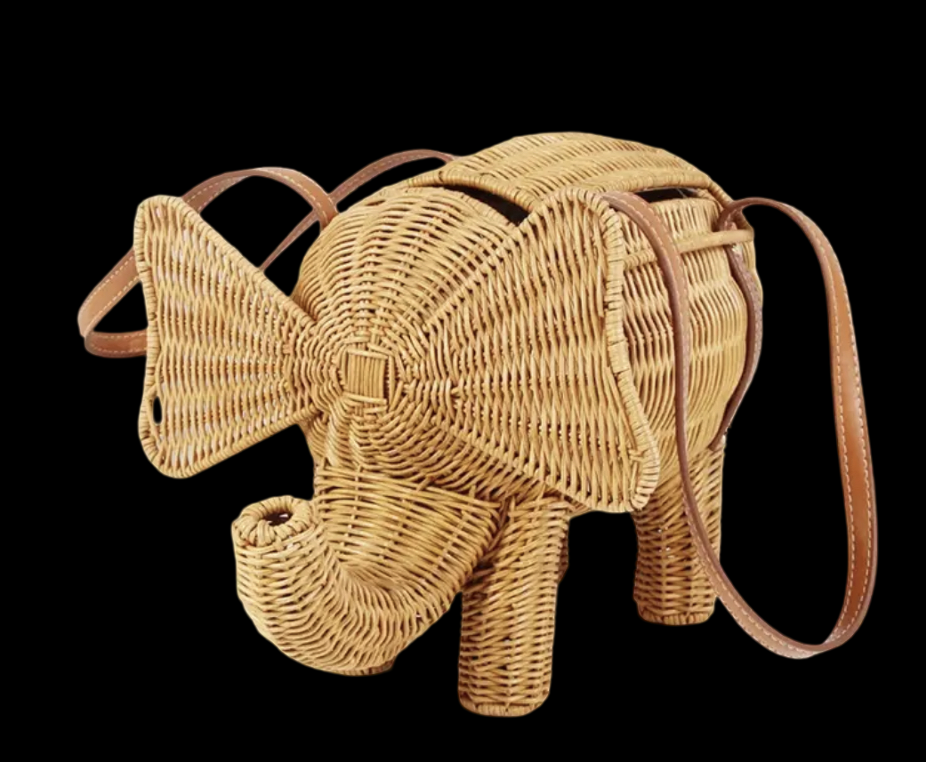 Rattan Elephant Bag