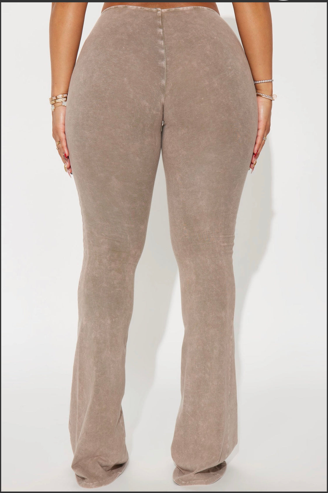 Stone Mineral Wash Ruched Flare Pants