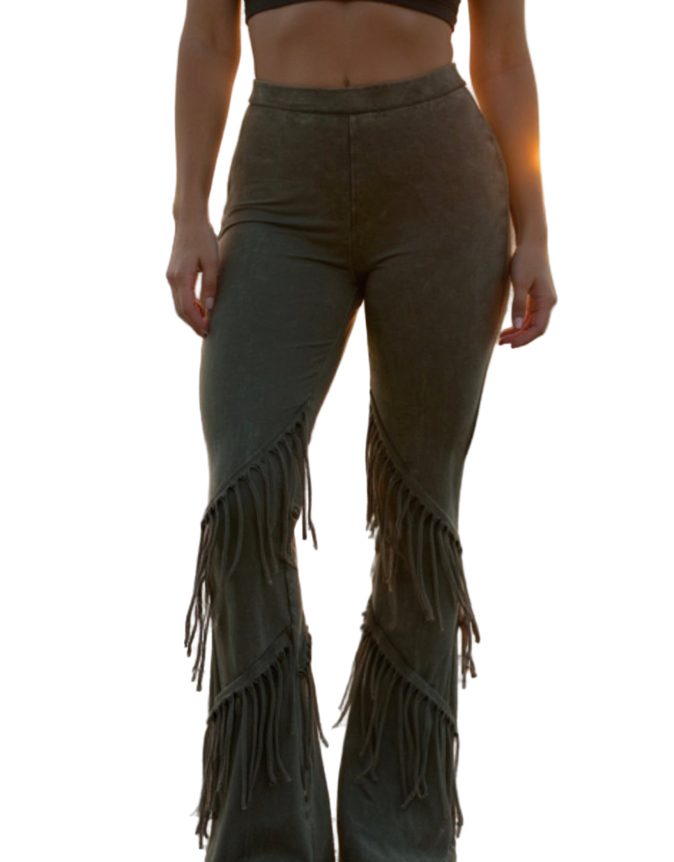 Fringe Mineral Flare Leggings