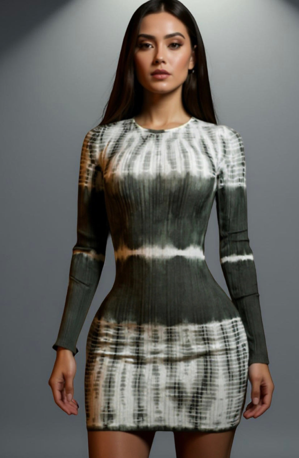 Ribbed Long Sleeve Mini Dress