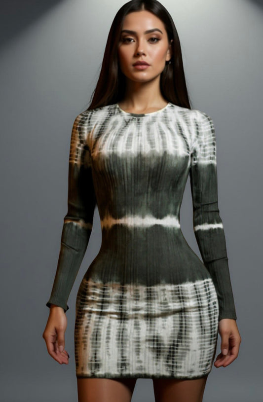 Ribbed Long Sleeve Mini Dress