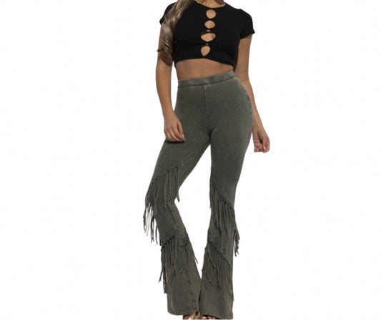 Mineral Wash Flare Pants