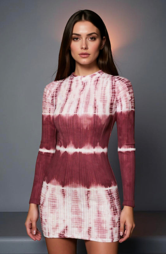 Ribbed Long Sleeve Mini Dress