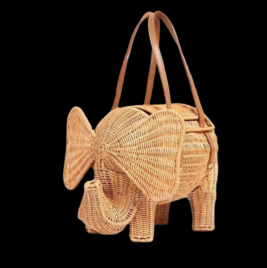 Rattan Elephant Bag