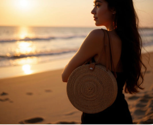 Rattan Circle Backpack