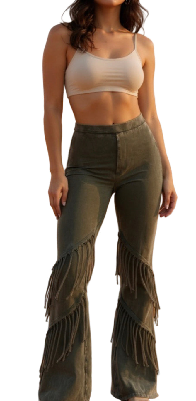 Fringe Mineral Flare Leggings